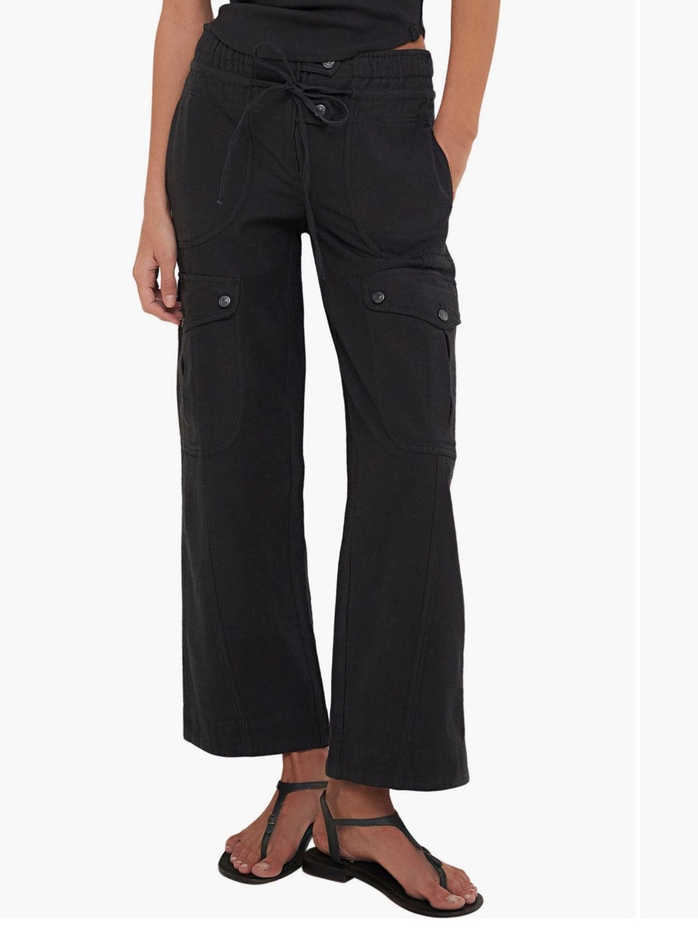 Free People Park Avenue Cotton Cargo Pants Size S